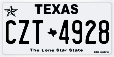TX license plate CZT4928