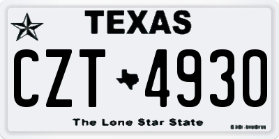TX license plate CZT4930