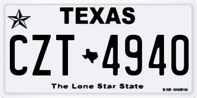 TX license plate CZT4940