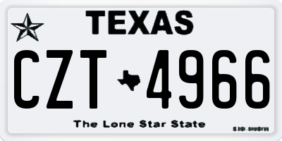 TX license plate CZT4966