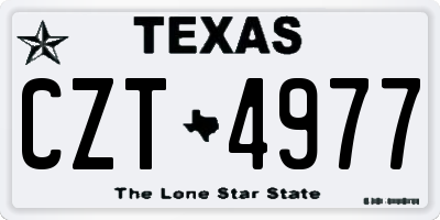 TX license plate CZT4977