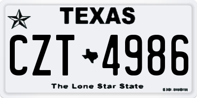 TX license plate CZT4986