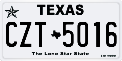 TX license plate CZT5016