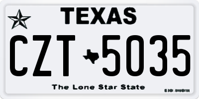 TX license plate CZT5035