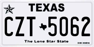 TX license plate CZT5062