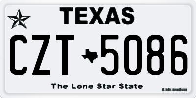 TX license plate CZT5086