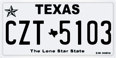 TX license plate CZT5103