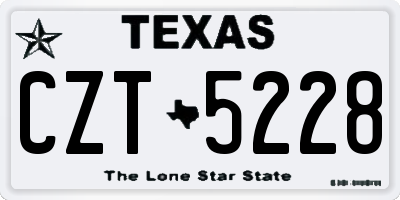 TX license plate CZT5228