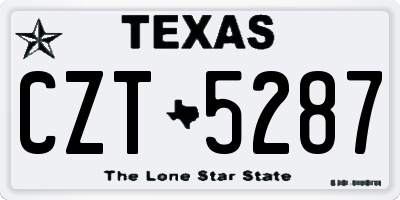 TX license plate CZT5287