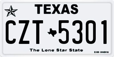 TX license plate CZT5301