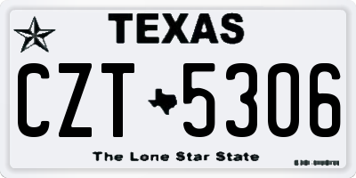 TX license plate CZT5306