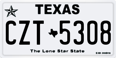 TX license plate CZT5308