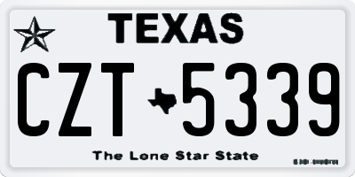 TX license plate CZT5339