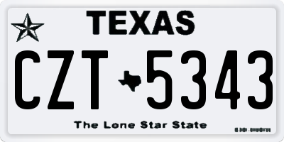 TX license plate CZT5343
