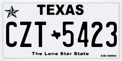 TX license plate CZT5423