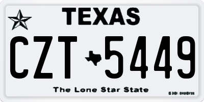 TX license plate CZT5449