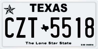 TX license plate CZT5518