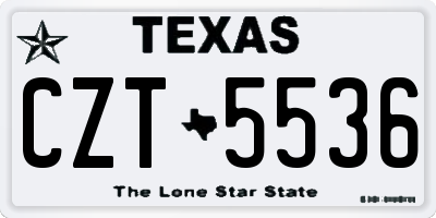 TX license plate CZT5536