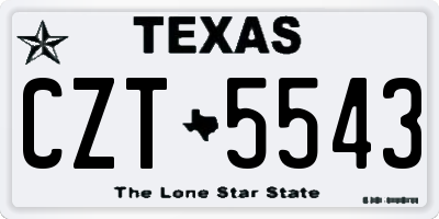 TX license plate CZT5543