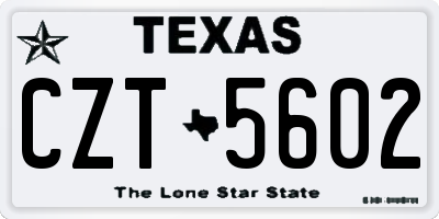 TX license plate CZT5602