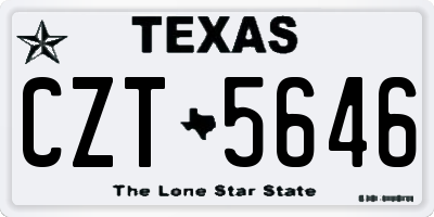 TX license plate CZT5646