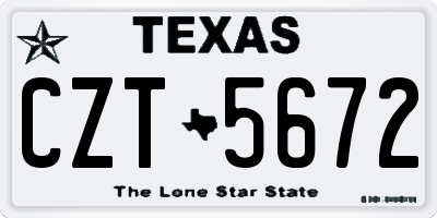 TX license plate CZT5672