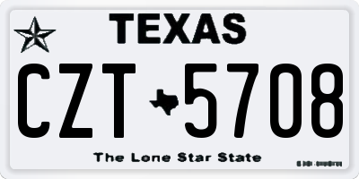 TX license plate CZT5708