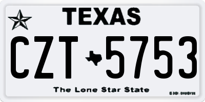 TX license plate CZT5753