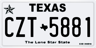 TX license plate CZT5881