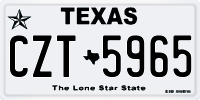 TX license plate CZT5965