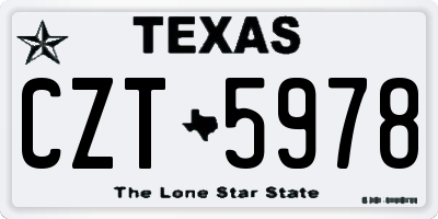 TX license plate CZT5978