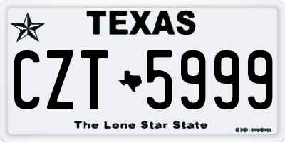 TX license plate CZT5999