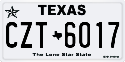 TX license plate CZT6017