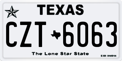 TX license plate CZT6063