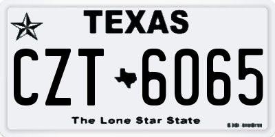 TX license plate CZT6065