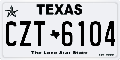 TX license plate CZT6104