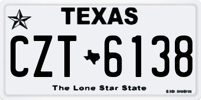 TX license plate CZT6138