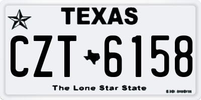 TX license plate CZT6158