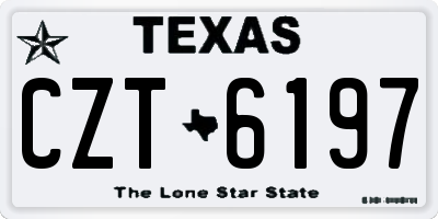 TX license plate CZT6197
