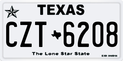 TX license plate CZT6208