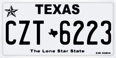 TX license plate CZT6223