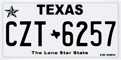 TX license plate CZT6257