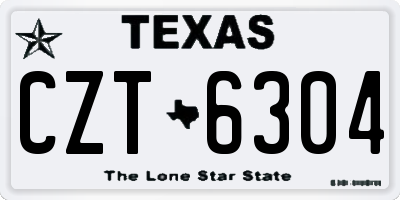 TX license plate CZT6304