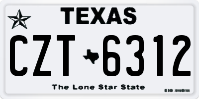 TX license plate CZT6312