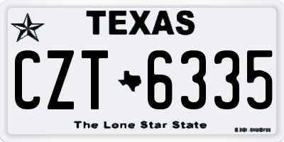 TX license plate CZT6335