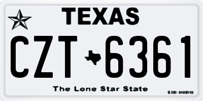 TX license plate CZT6361