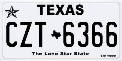 TX license plate CZT6366