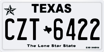 TX license plate CZT6422
