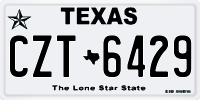 TX license plate CZT6429