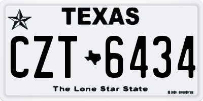 TX license plate CZT6434